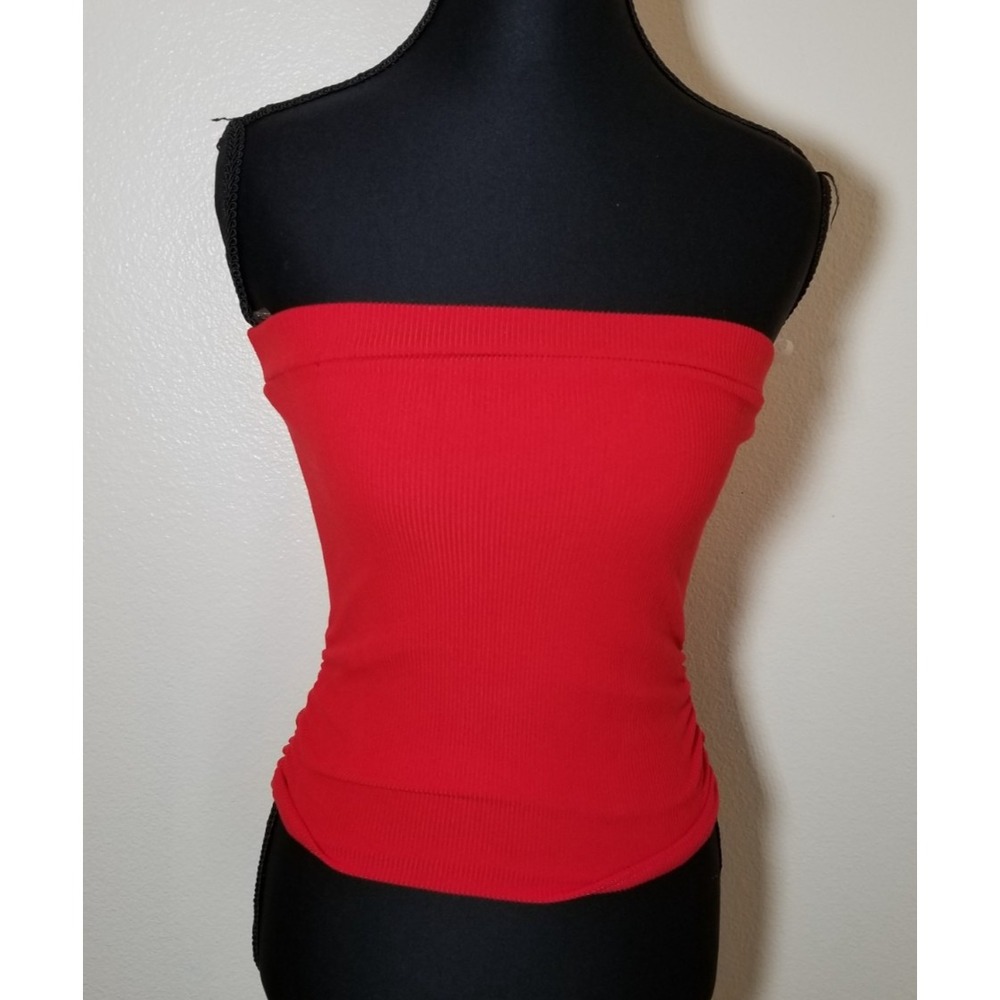 Starlett Womens XS Red Knit Ribbed Tube Top Boho Festival Coachella Hippie NWT